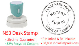 Illinois Round Notary Desk Stamp