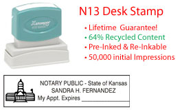 KS-NOTARY-N13 - Kansas Notary Desk Stamp