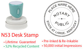 Kentucky Round Notary Desk Stamp