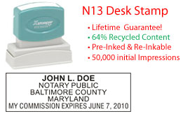 Maryland Notary Desk Stamp