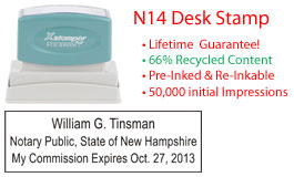 New Hampshire Notary Desk Stamp
