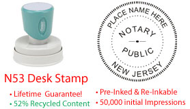 New Jersey Round Notary Desk Stamp