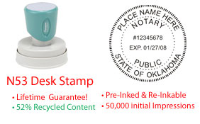 Oklahoma Round Notary Desk Stamp