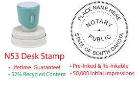 South Dakota Round Notary Desk Stamp