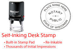 WI-NOTARY-SELF-INKER - Wisconsin Notary Self Inking Stamp
