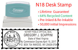 West Virginia Notary Desk Stamp